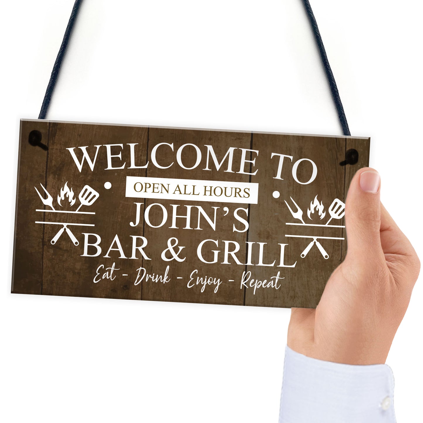 Vintage Bar And Grill Man Cave BBQ Shed Sign Personalised Beer