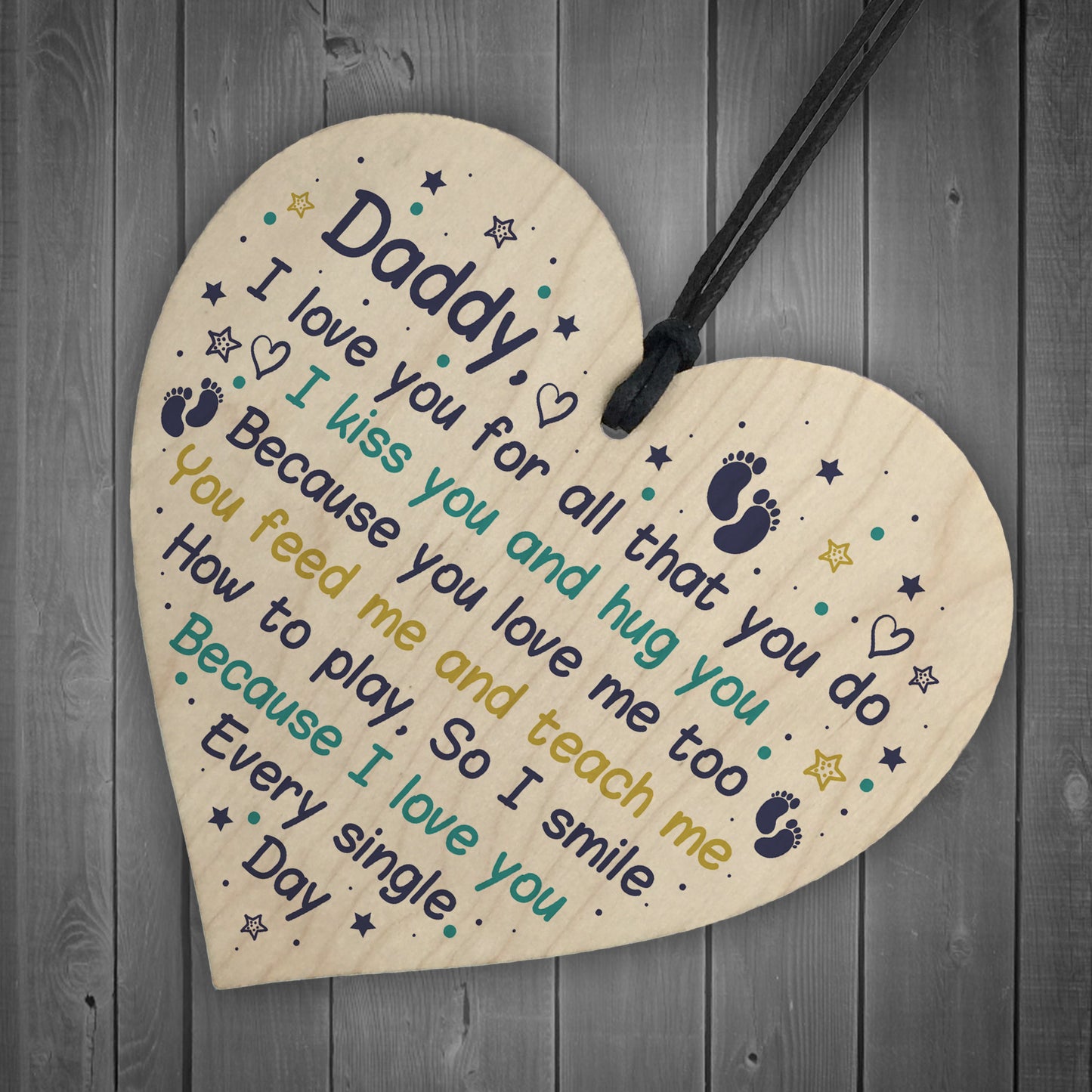 Dad Birthday Christmas Daddy To Be Wooden Heart From Bump Baby