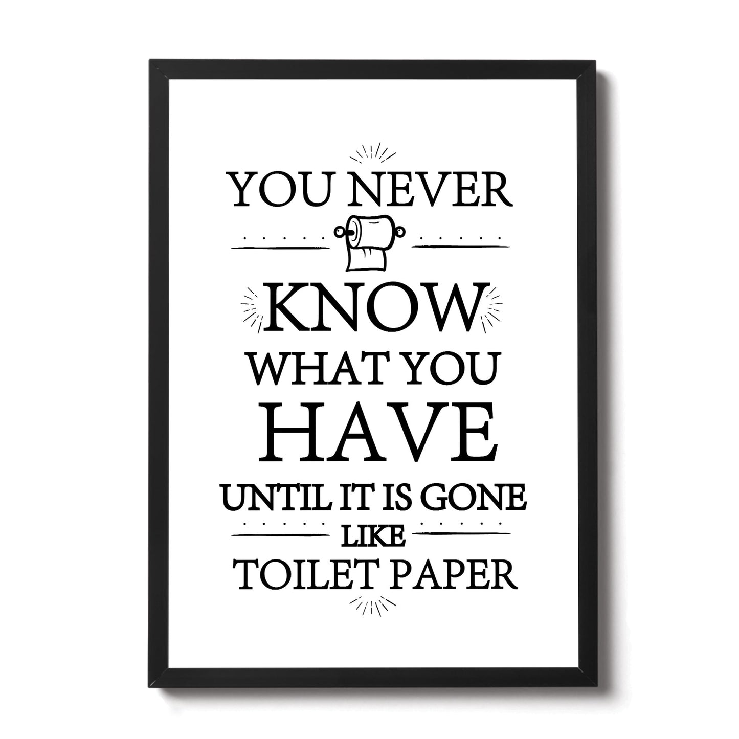 Funny Toilet Loo Sign Framed Print Novelty Bathroom Sign Gift