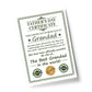 Grandad Certificate For Fathers Day Gift For Grandad Grandparent