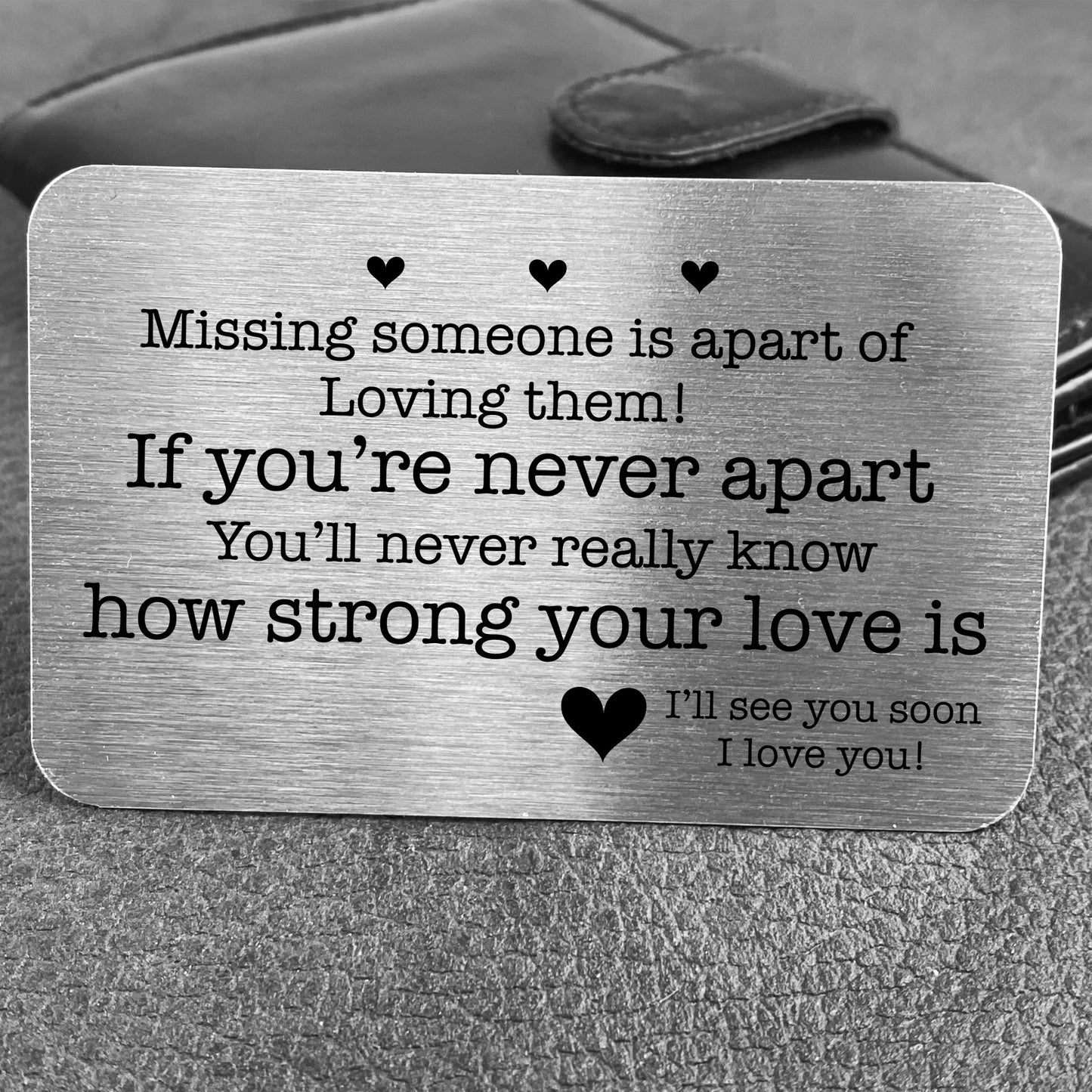 Long Distance Gift For Boyfriend Girlfriend Metal Insert