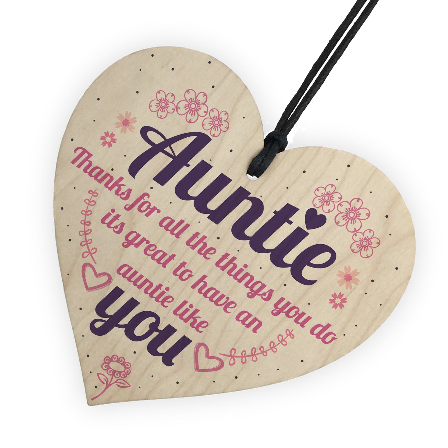 Aunties Like YOU Present Wooden Heart Sign Friendship Love Gift