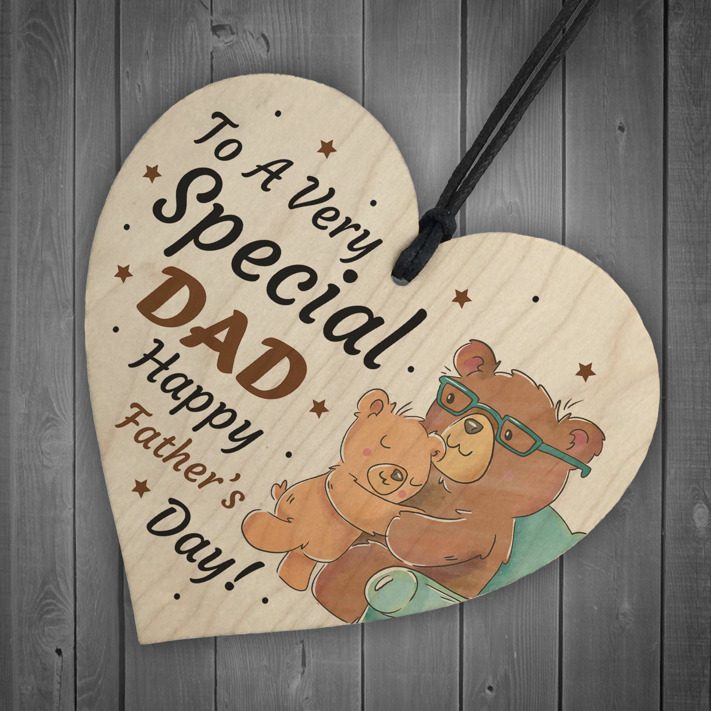 Cute Fathers Day Gift For Dad Wood Heart Dad Gift From Daughter