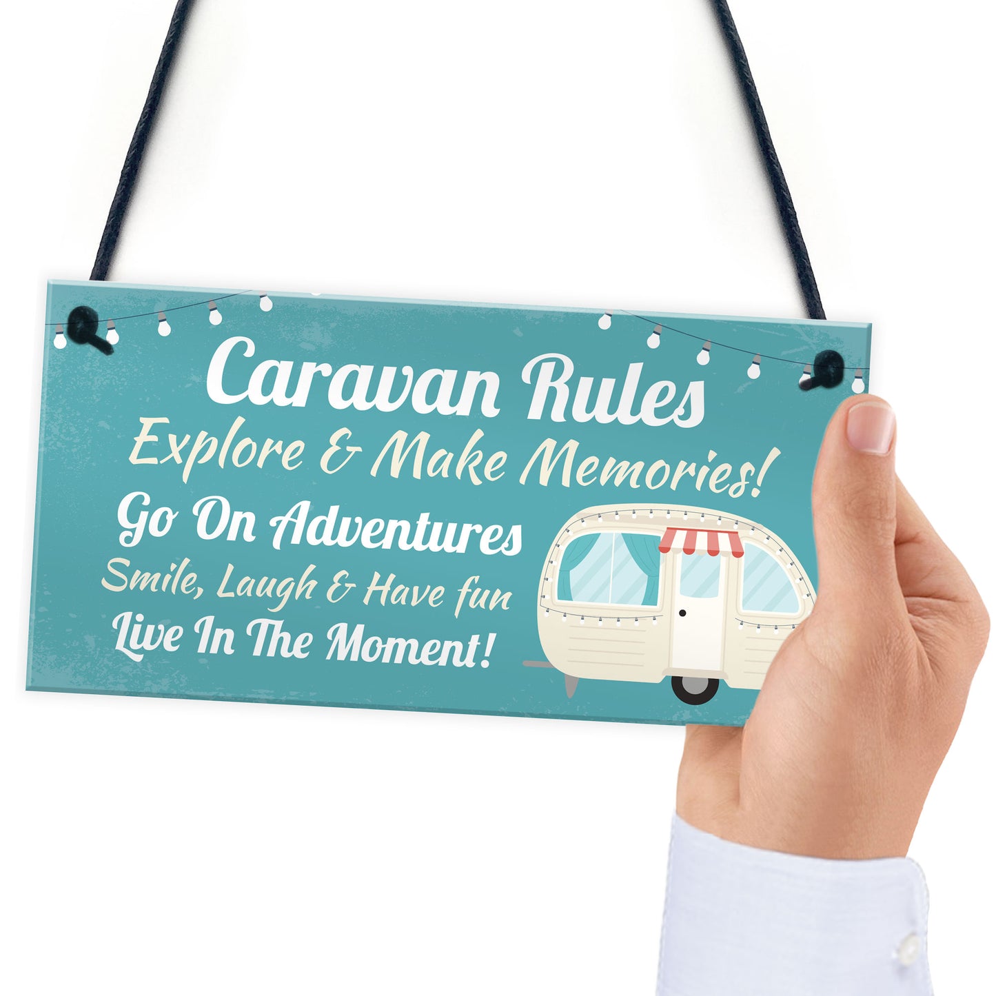 Caravan Rules Sign Hanging Door Plaque Caravan Sign Holiday Gift