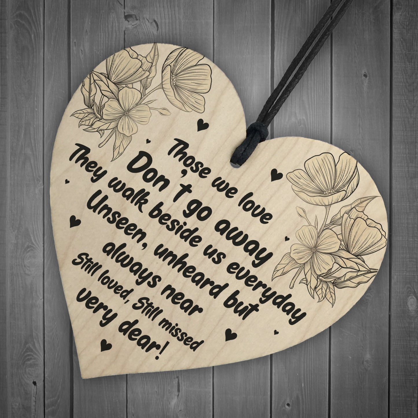 Memorial Hanging Heart Sign Bereavement Remembrance Poem Mum Dad