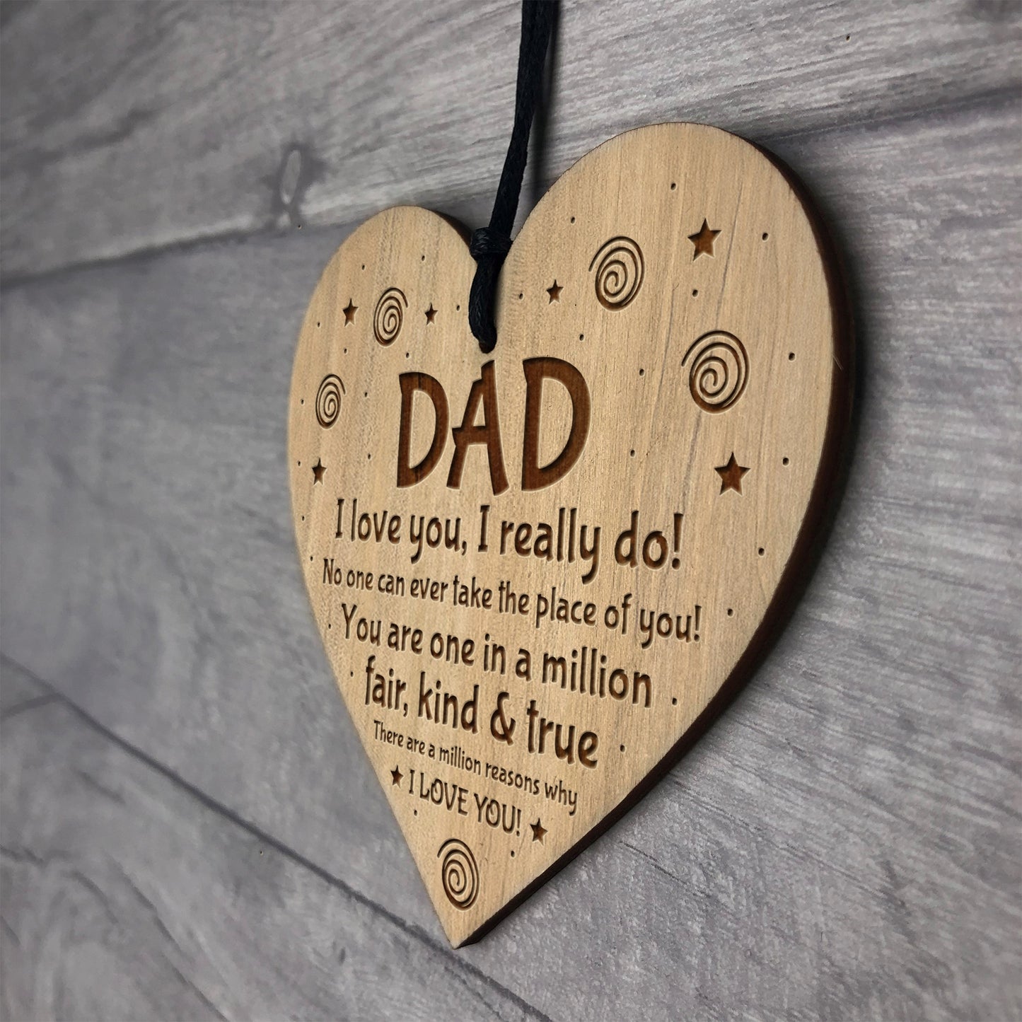 Dad Gift Ideas For Birthday Christmas Engraved Heart LOVE YOU