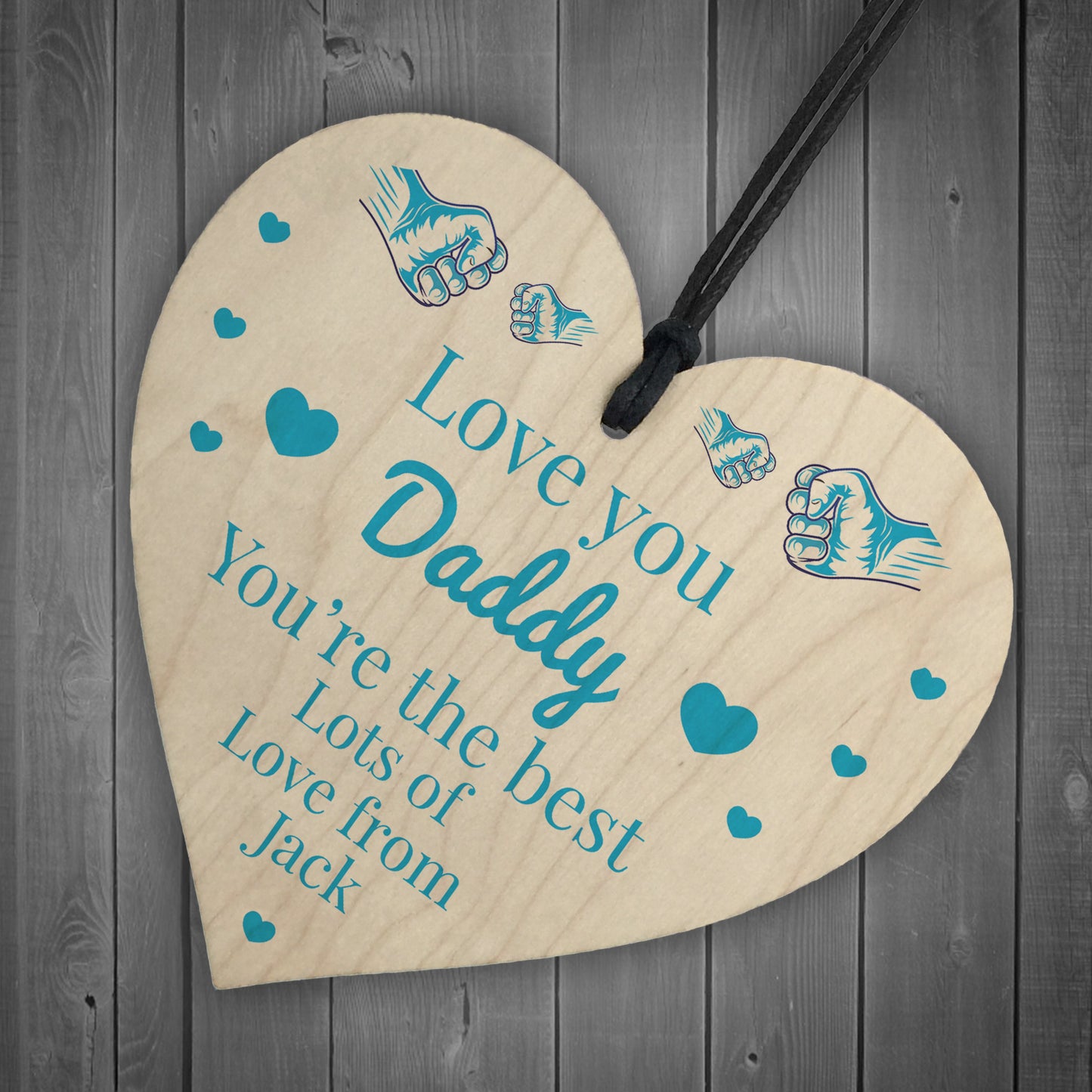 Personalised Fathers Day Daddy Gift Team Fist Bump Gift From Son