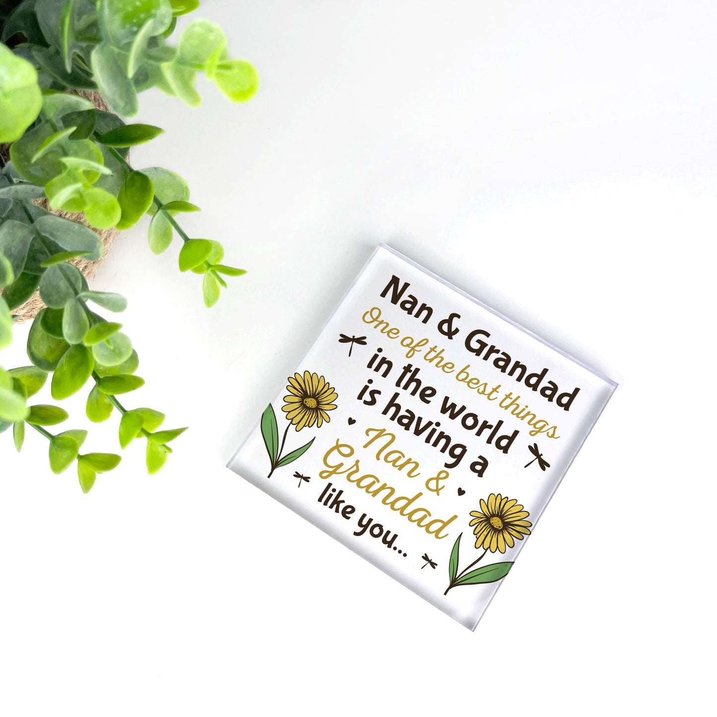 Nan and Grandad Gifts Acrylic Block Thank You Gift For Nan
