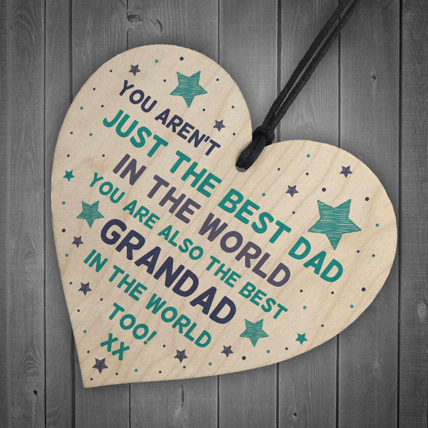 Best Dad Grandad Gift For Fathers Day Birthday Wooden Heart Gift