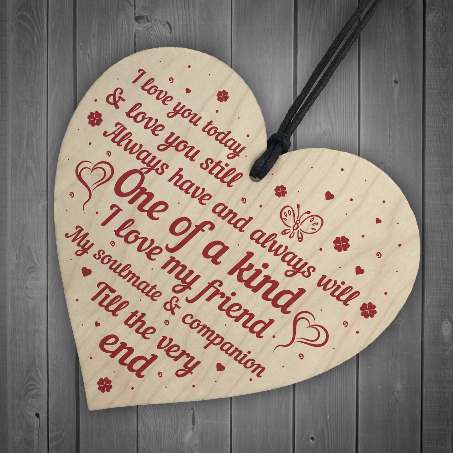 Soulmate Wooden Heart Gifts For Him Her Anniversary Gift