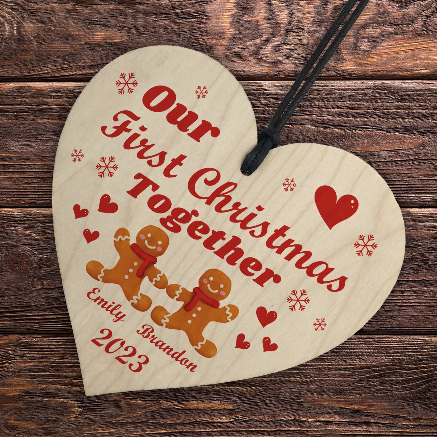 Personalised Our First Christmas Together Wood Christmas Decor