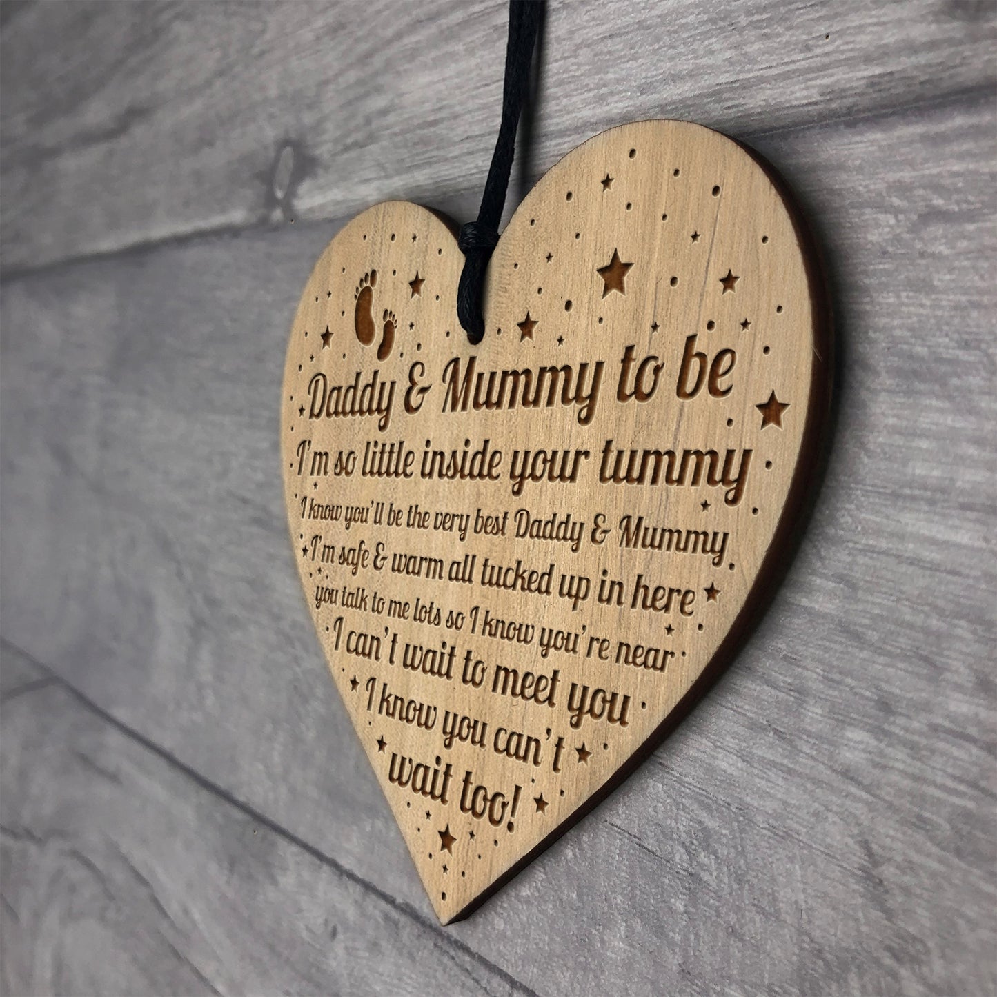 Daddy And Mummy To Be Gifts Engraved Heart From Bump Baby Gift