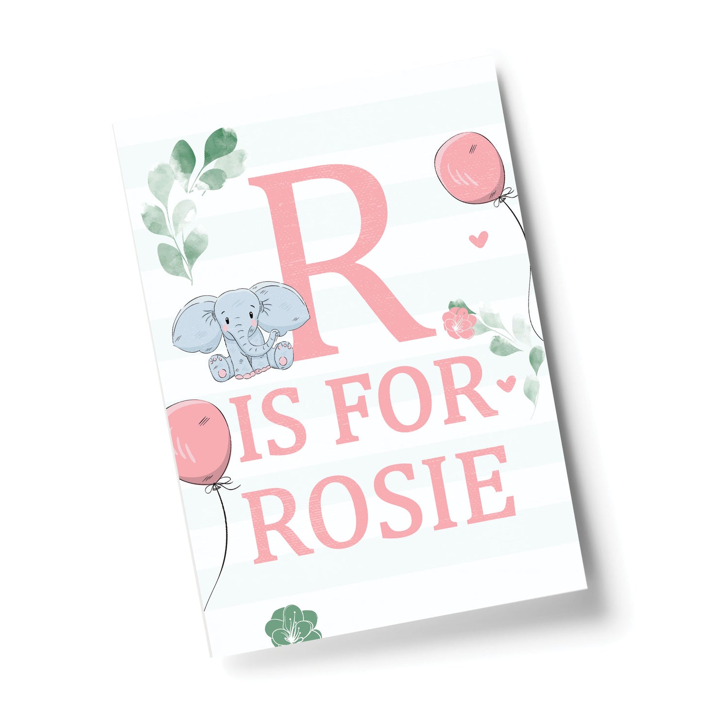 PERSONALISED Girls Bedroom Sign Initial Baby Nursery Print