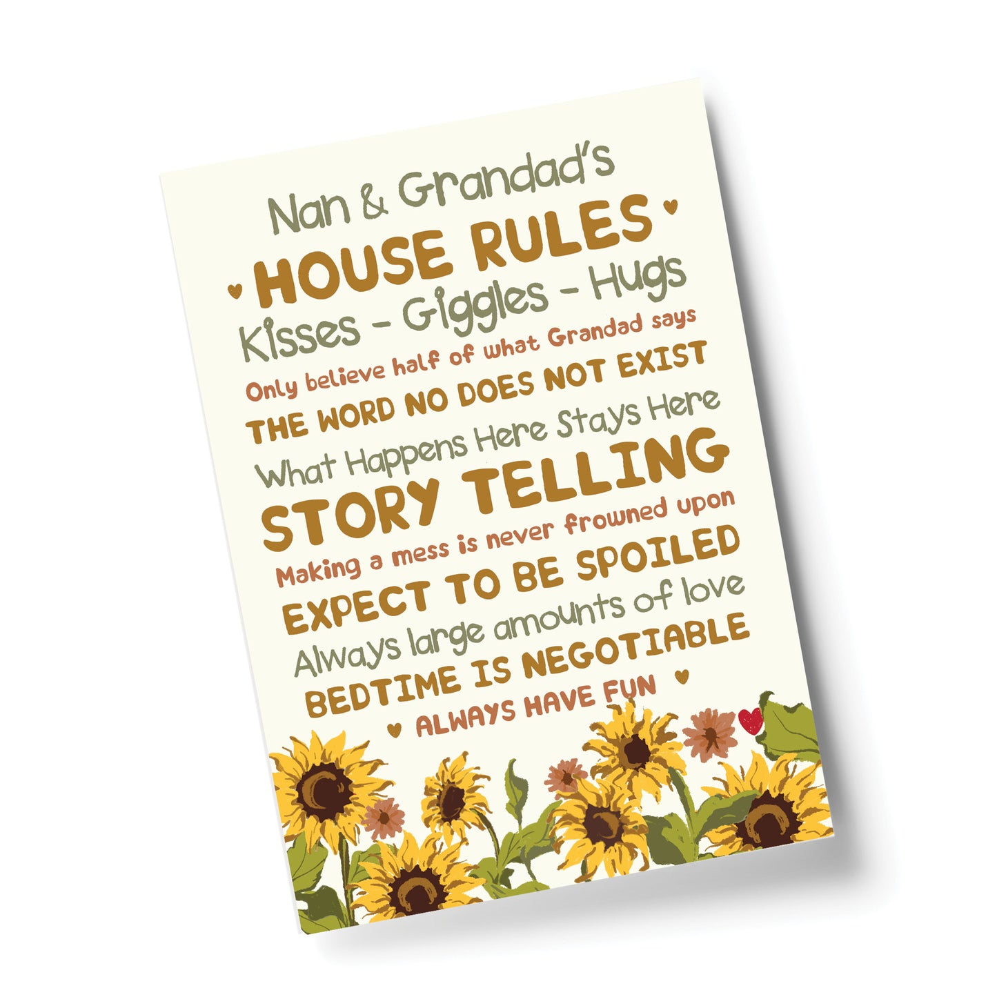 Nan And Grandad Gifts Wall Print Nan Grandad Birthday Christmas