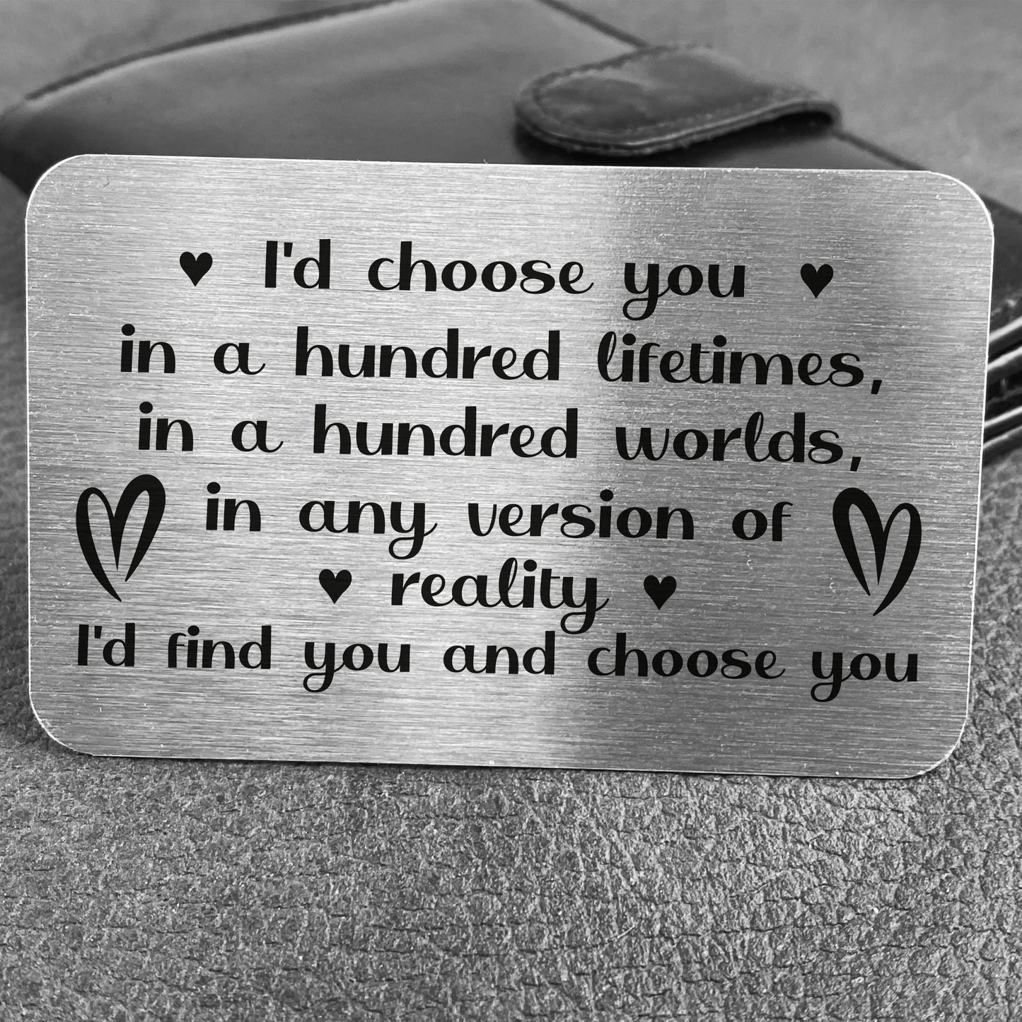 Special Anniversary Valentines Day Gift For Him Her Metal Card