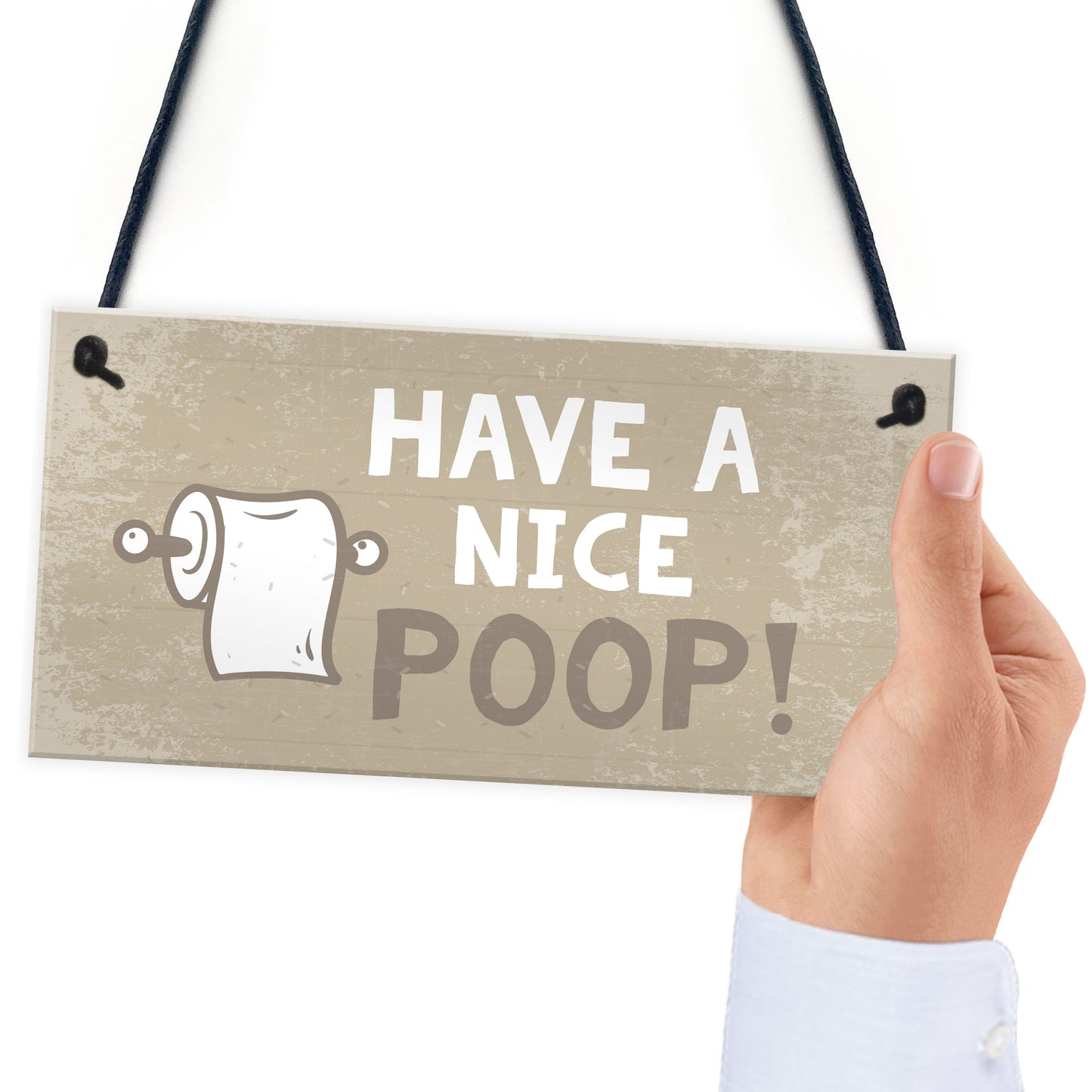 Beige Bathroom Toilet Novelty Plaque Home Decor Sign Funny