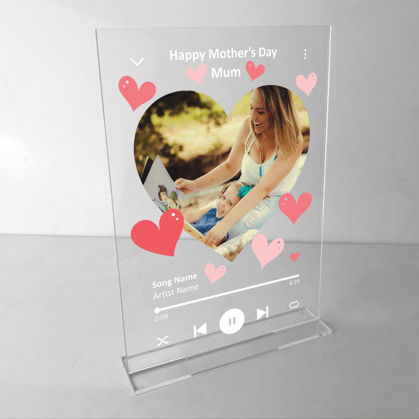 PERSONALISED Mothers Day Photo Song Plaque Gift For Mum