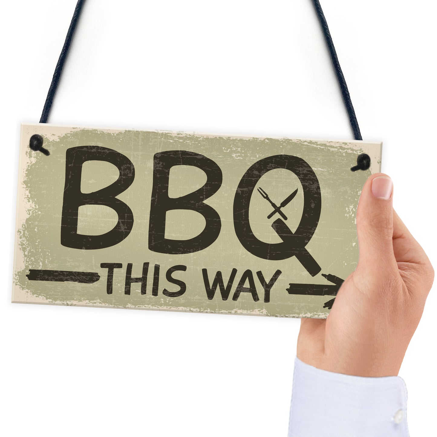 BBQ THIS WAY Garden Shed Sign SummerHouse Hanging Plaque