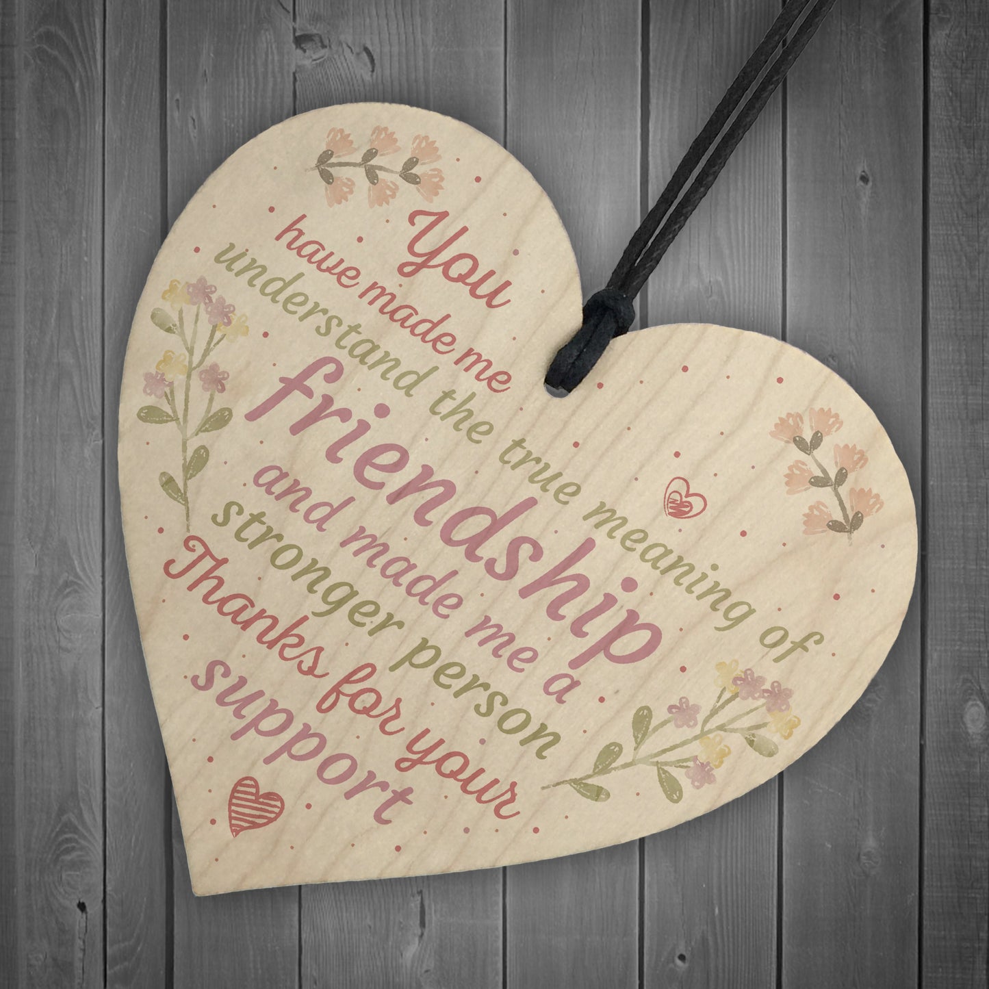 Friendship Sign Best Friend Gift Wooden Heart Sign Thank You