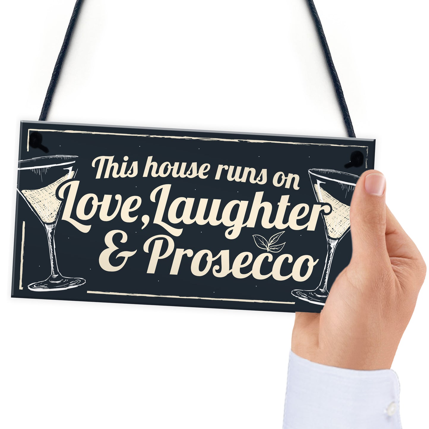 Fun Laughter Prosecco Kitchen Plaque Alcohol Home Bar Sign Gift