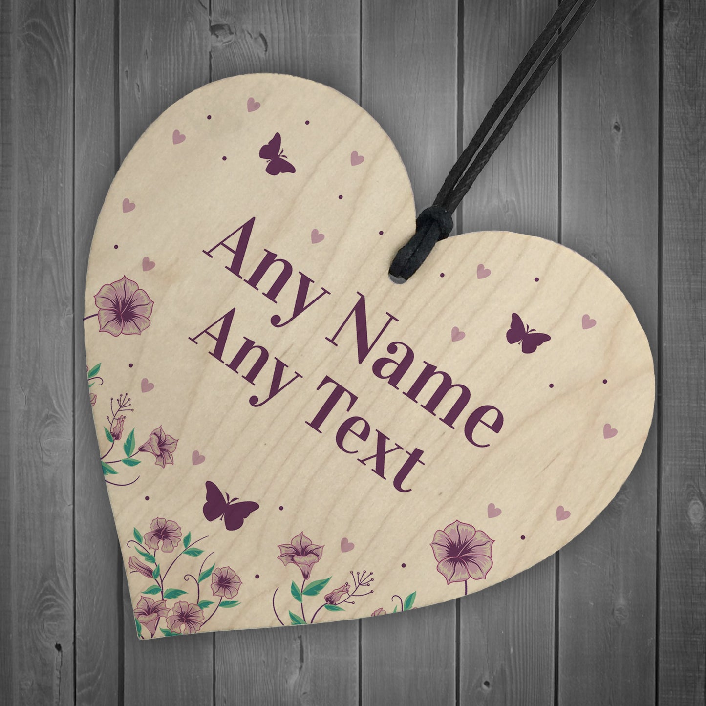 Personalised Floral Heart Plaque Friendship Gift Best Friends