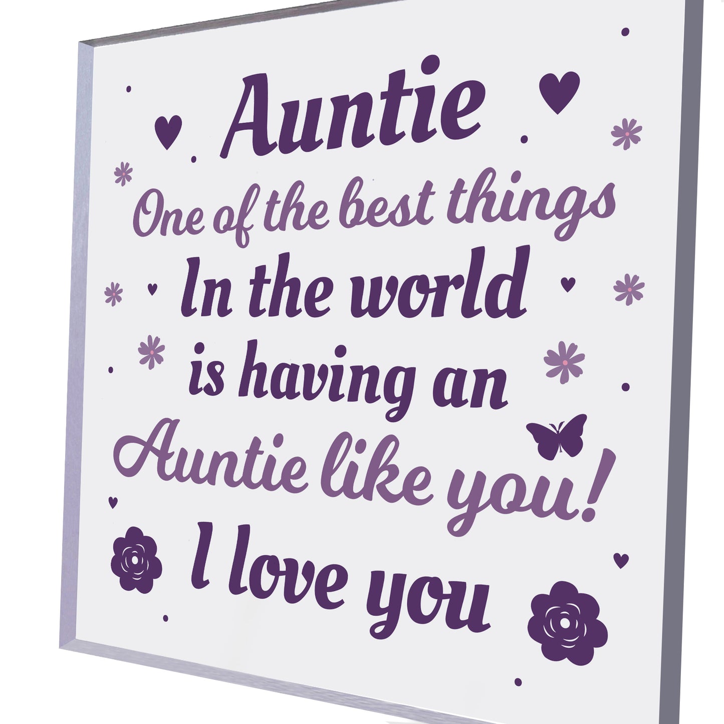 Auntie Gift For Birthday Acrylic Plaque Thank You Auntie Gifts