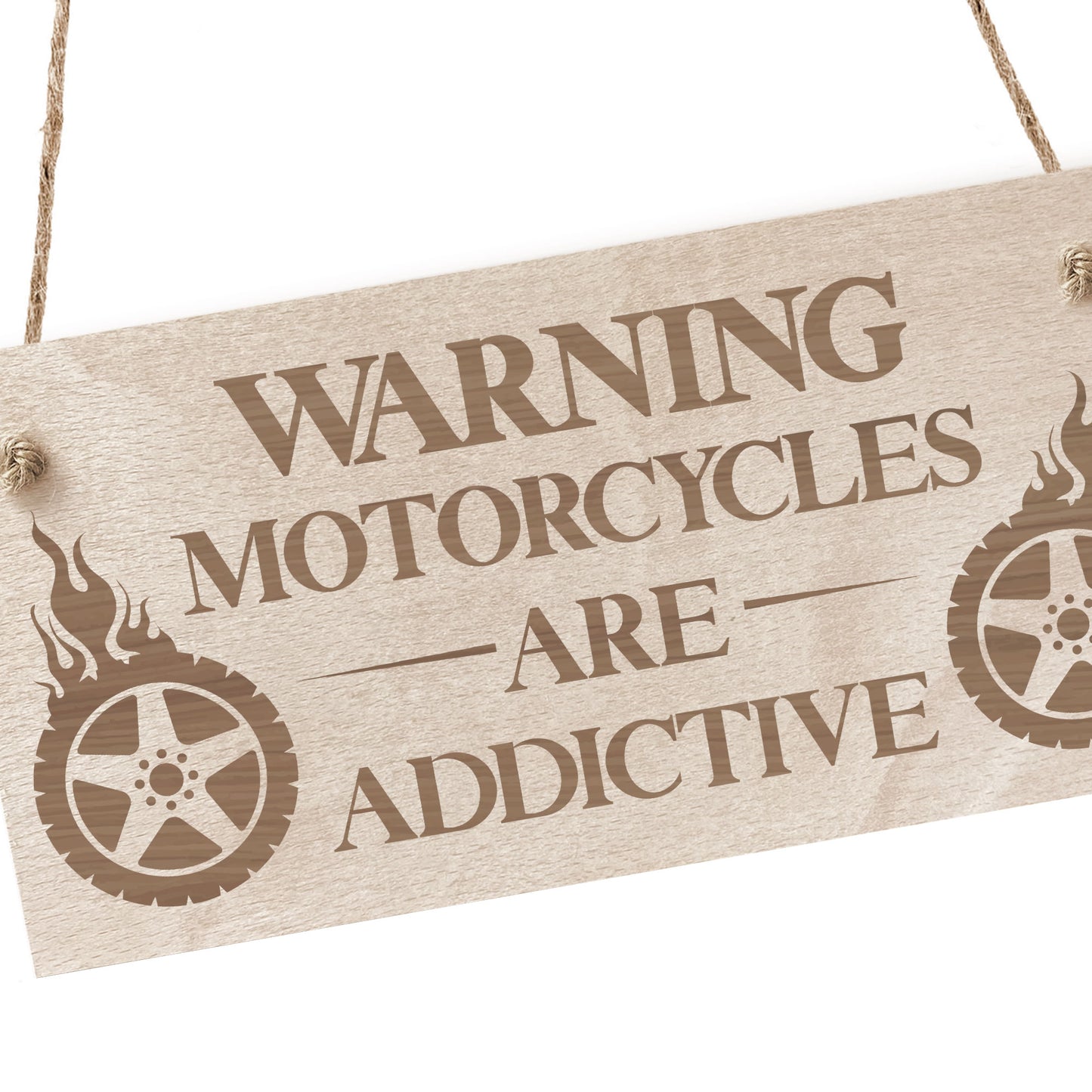 Funny Motorcycle Sign Engraved WARNING Motorcycle Gift Man Cave