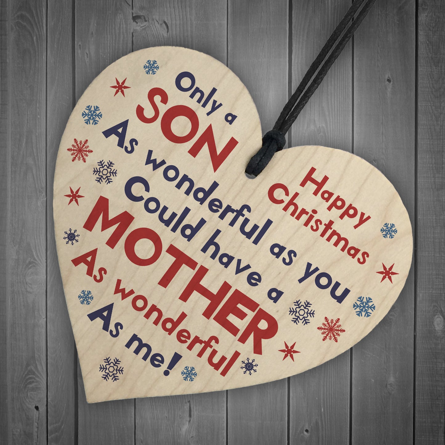 Funny Christmas Gift For Son From Mum Wood Heart Joke Gift