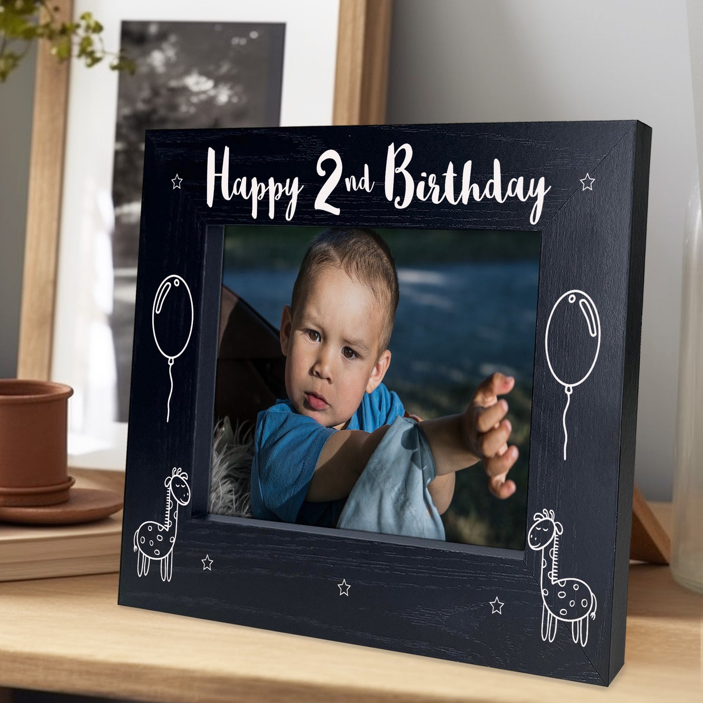 2nd Birthday Gift For Son Brother Grandson Wood Photo Frame