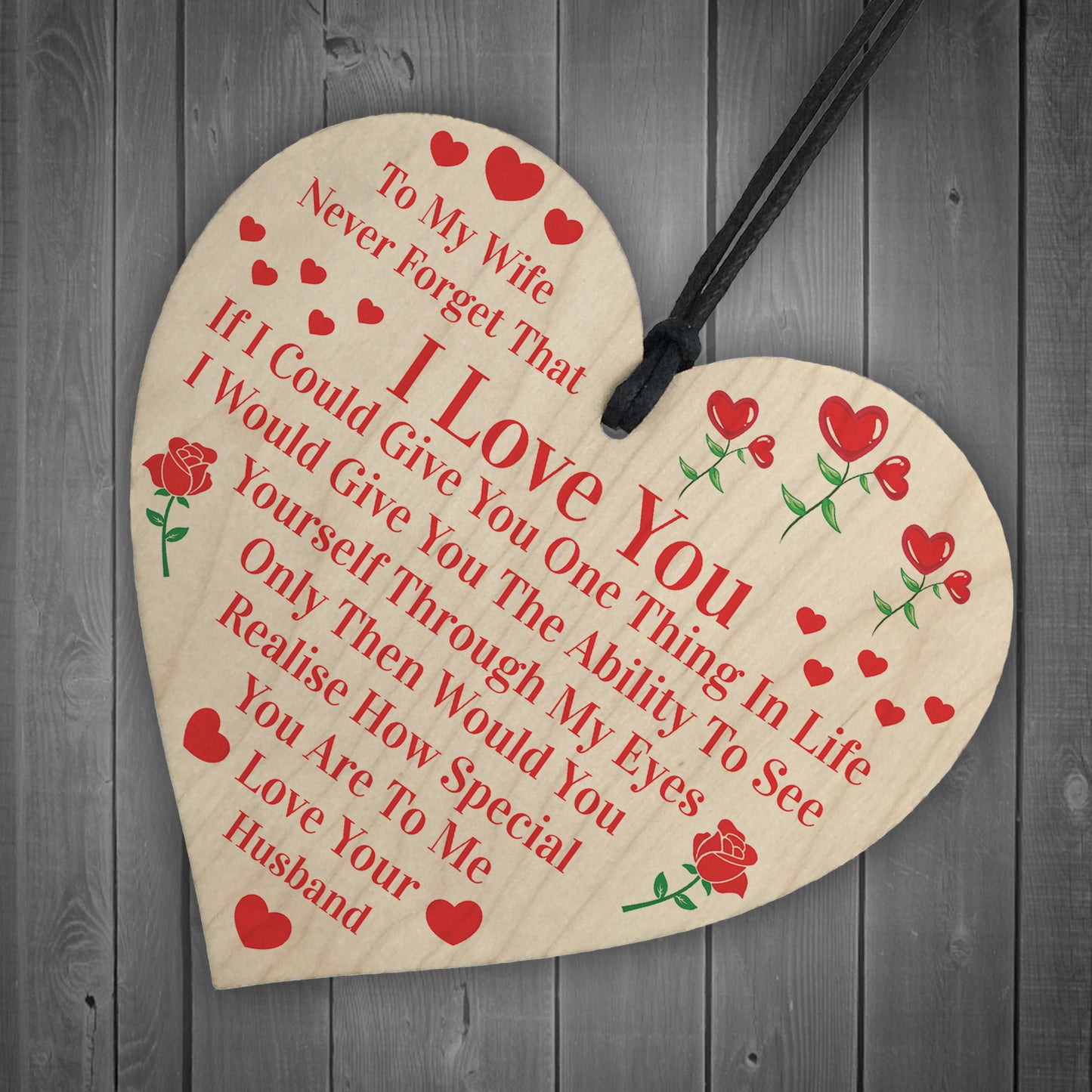 Gift For Wife Wooden Heart Gifts For Wife From Husband