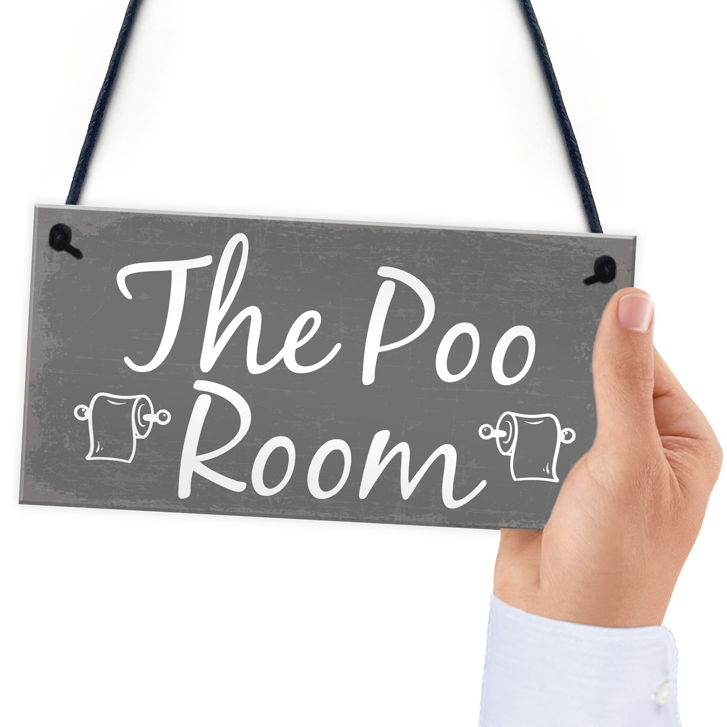The Poo Room Shabby Chic Bathroom Toilet Loo Plaque Door Sign