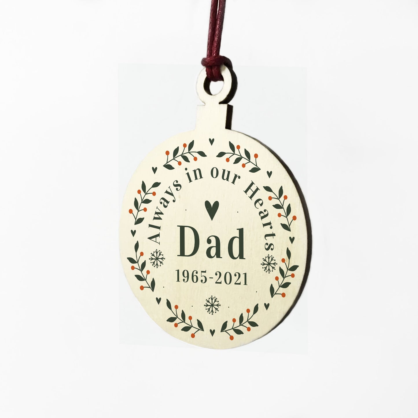 Personalised Rememberance Christmas Ornament Dad Memorial