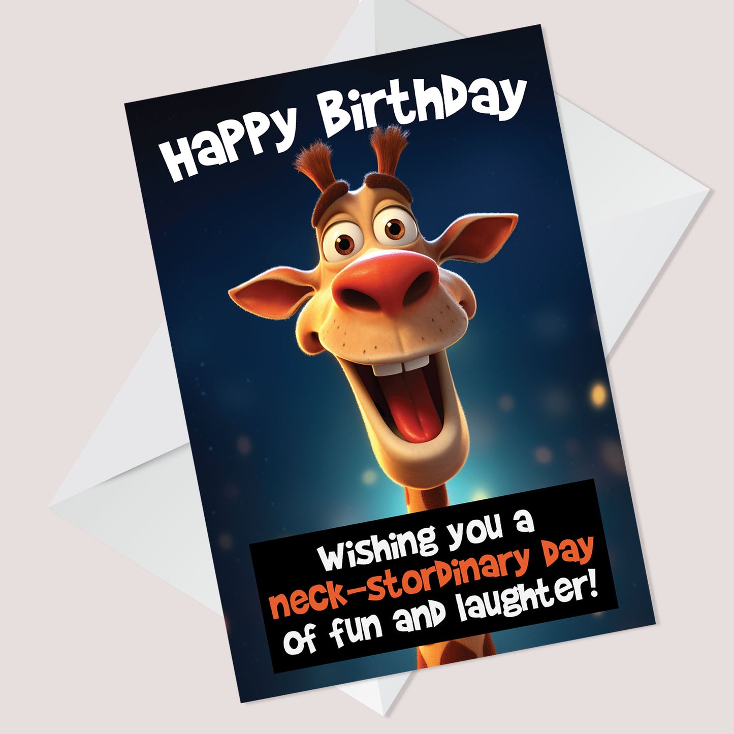 Funny Birthday Card for Him Or Her Giraffe Card Mum Dad