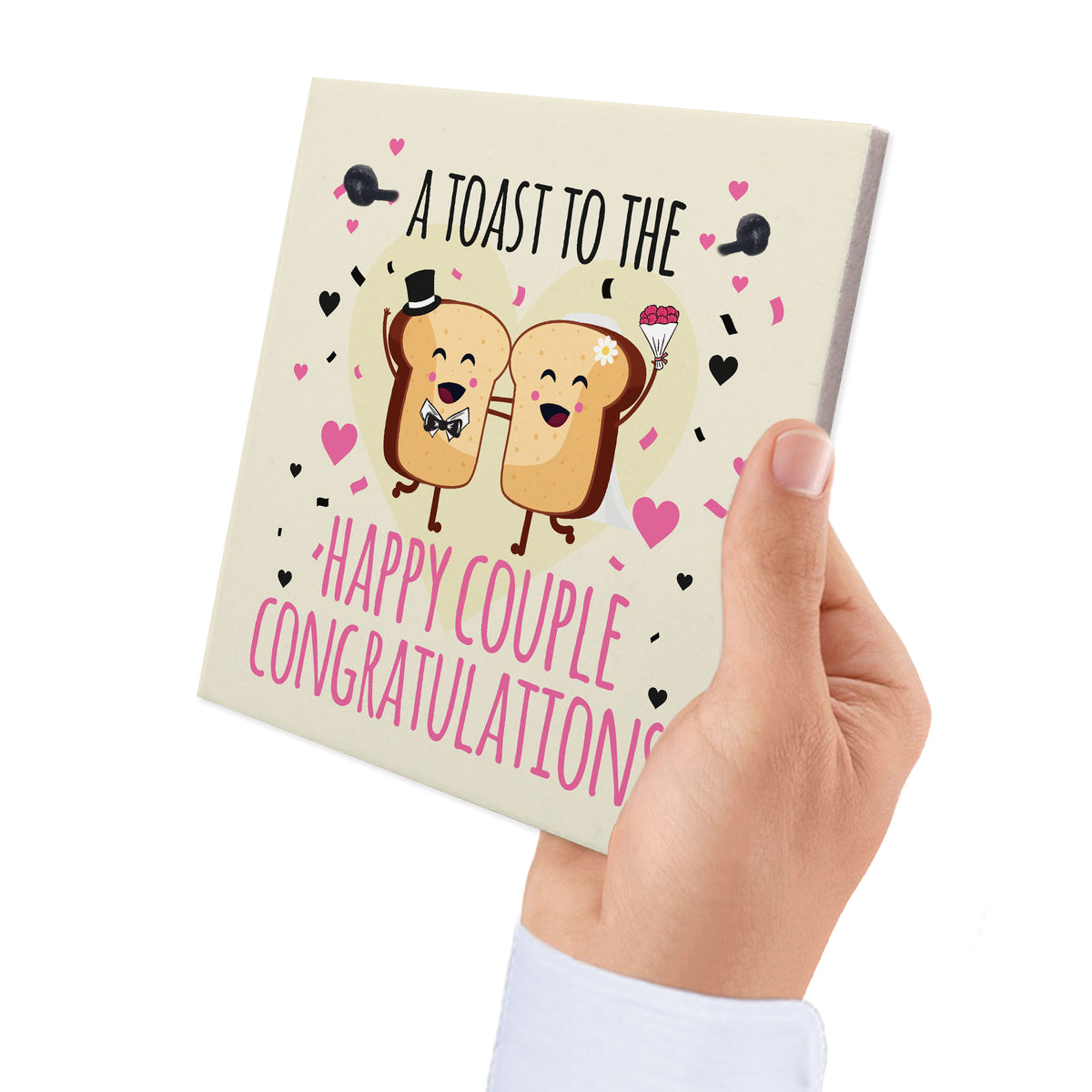 Handmade Wedding Card Bride Groom Congratulations Newlyweds