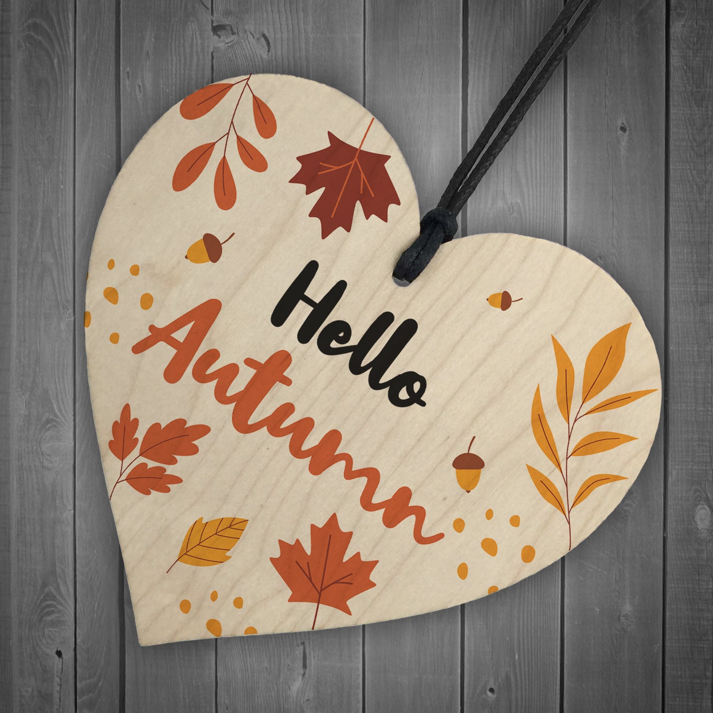 Autumn Gifts Autumn House Decor Wood Heart Hello Autumn Sign