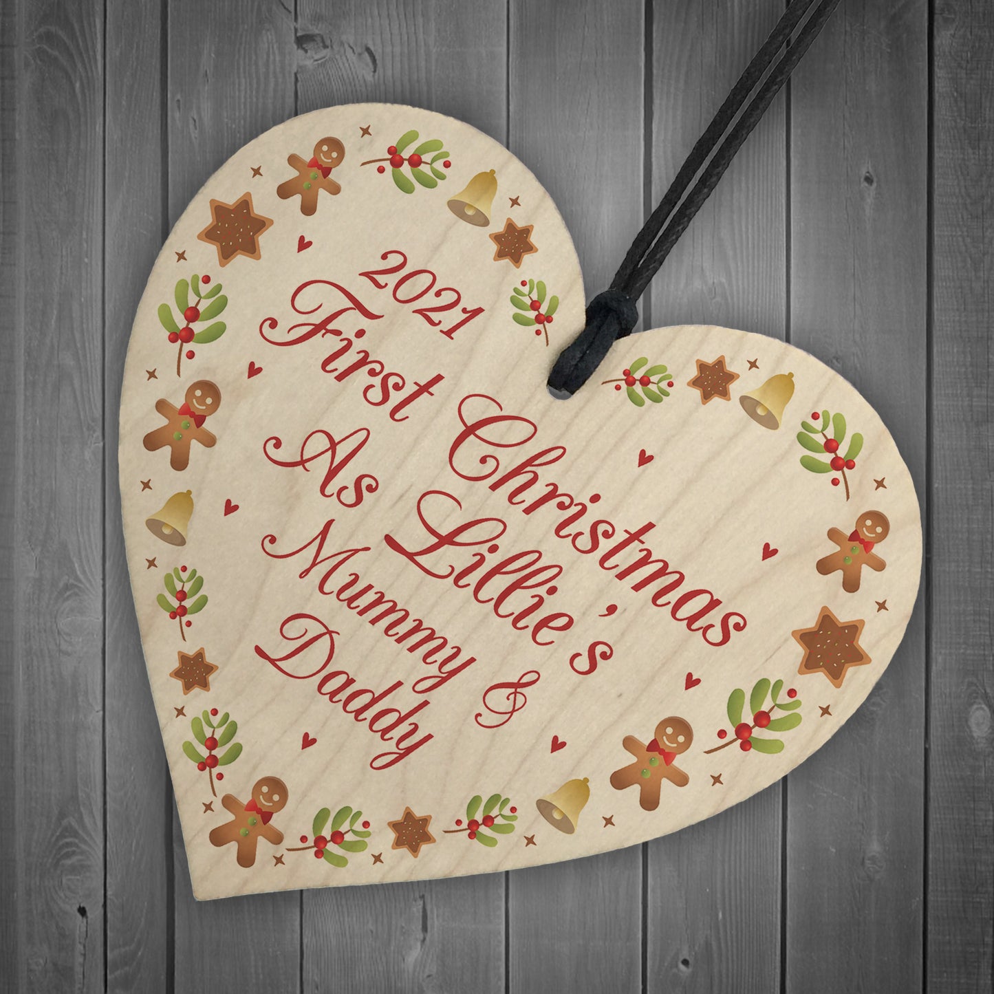 First Christmas As Mummy Daddy Wood Bauble Keep Personalised