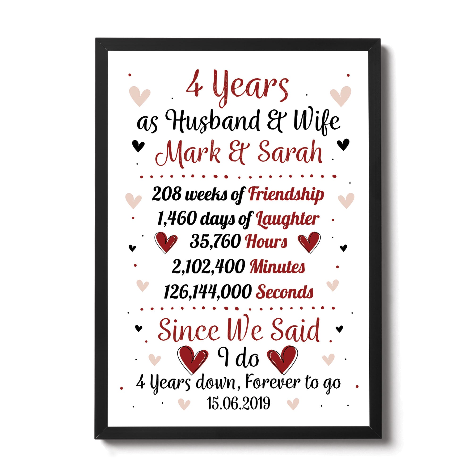 4th wedding anniversary sales husband