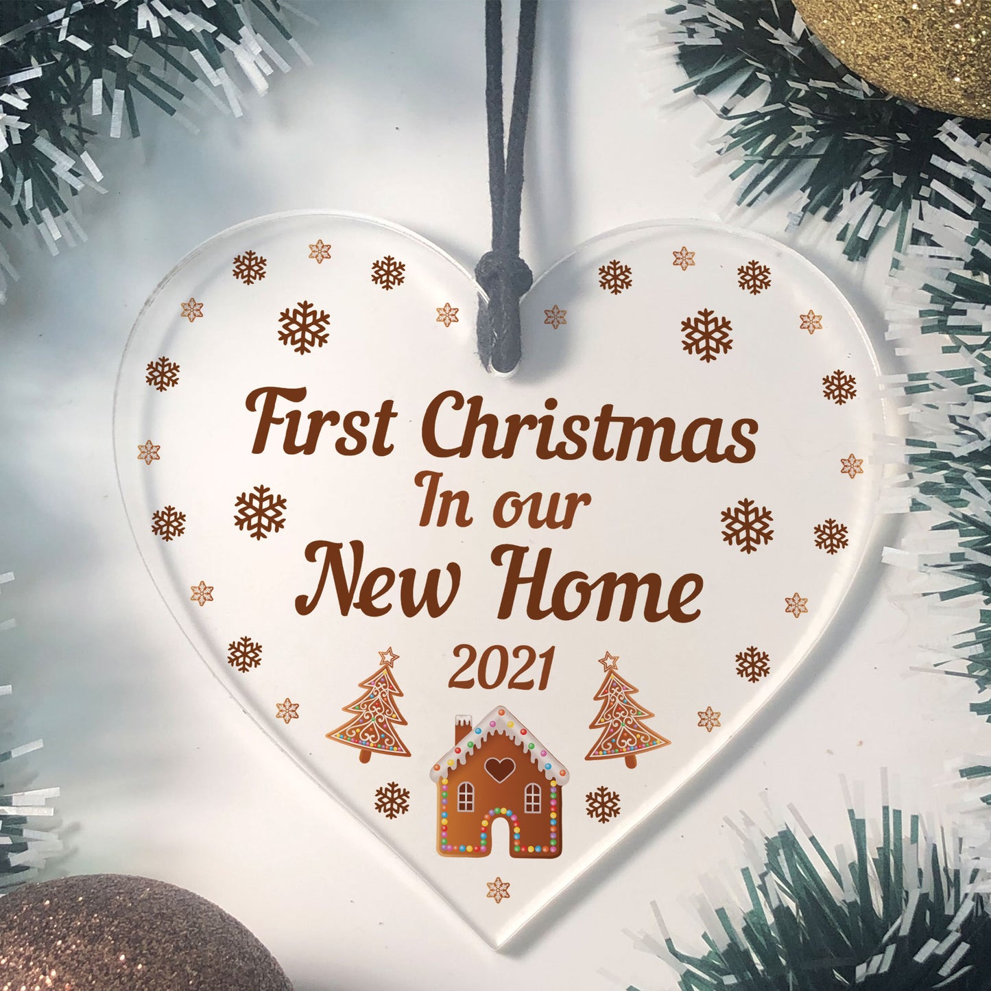 First Christmas In Our New Home Hanging Heart Christmas Decor