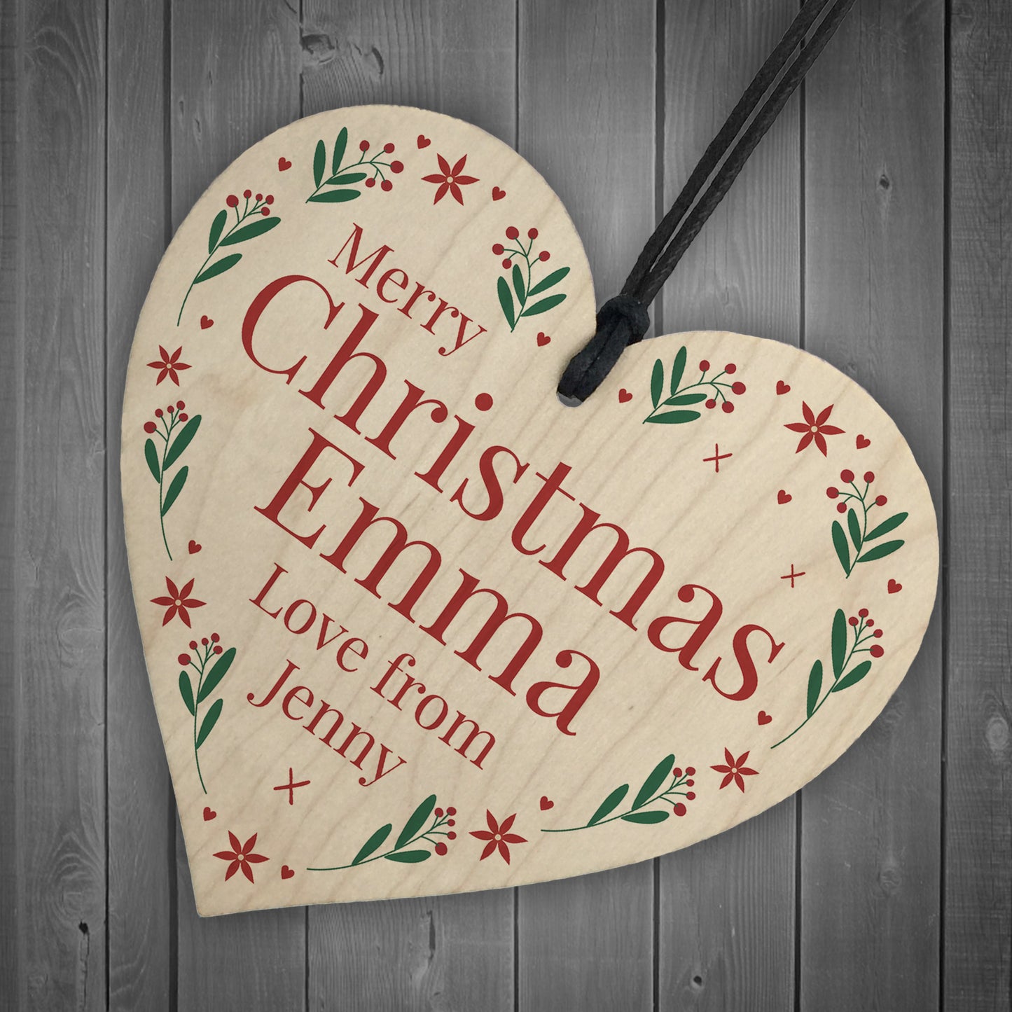 Personalied Wood Christmas Tree Decoration 1st Christmas Gift