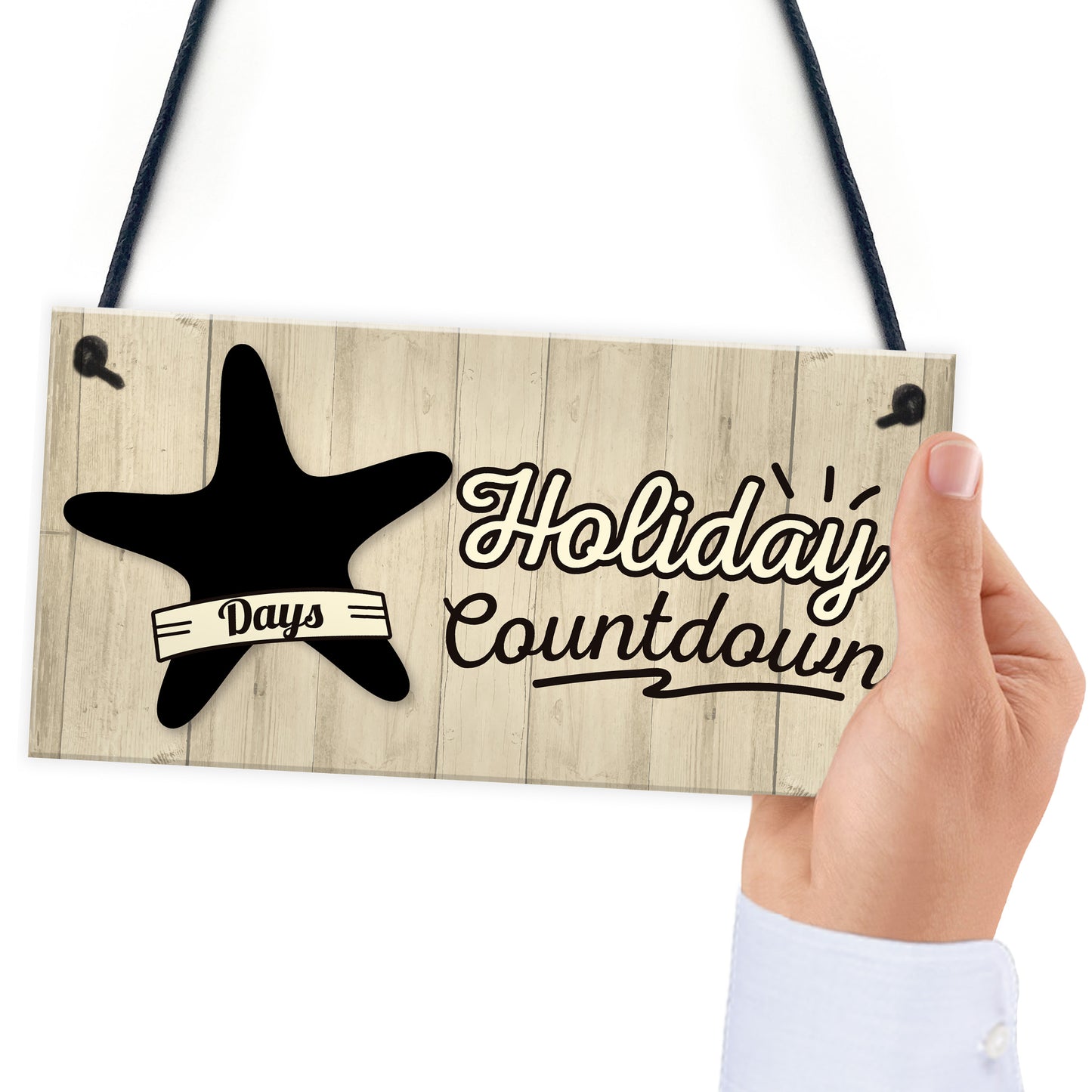 Chalkboard Holiday Countdown Hanging Sign Plaque Friendship