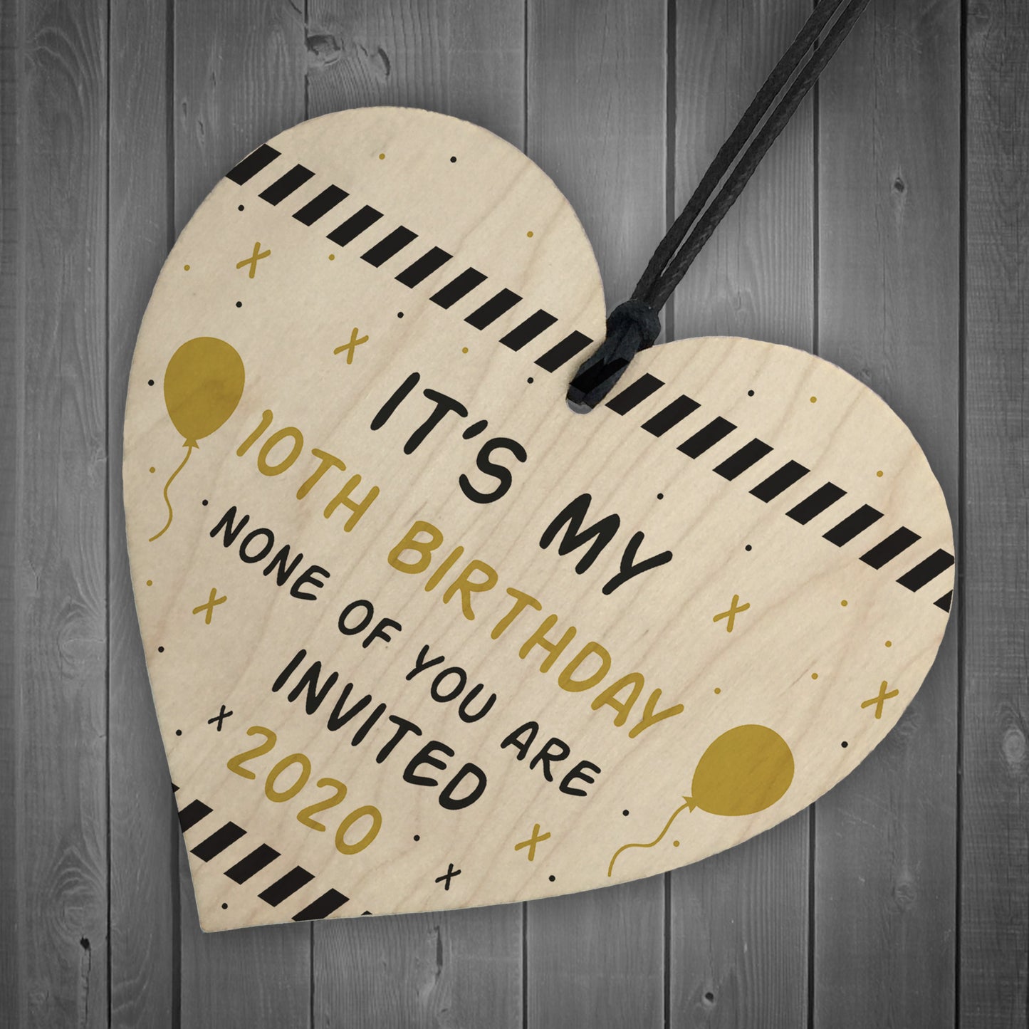 Funny Quarantine Birthday Decoration Personalised Wood Heart