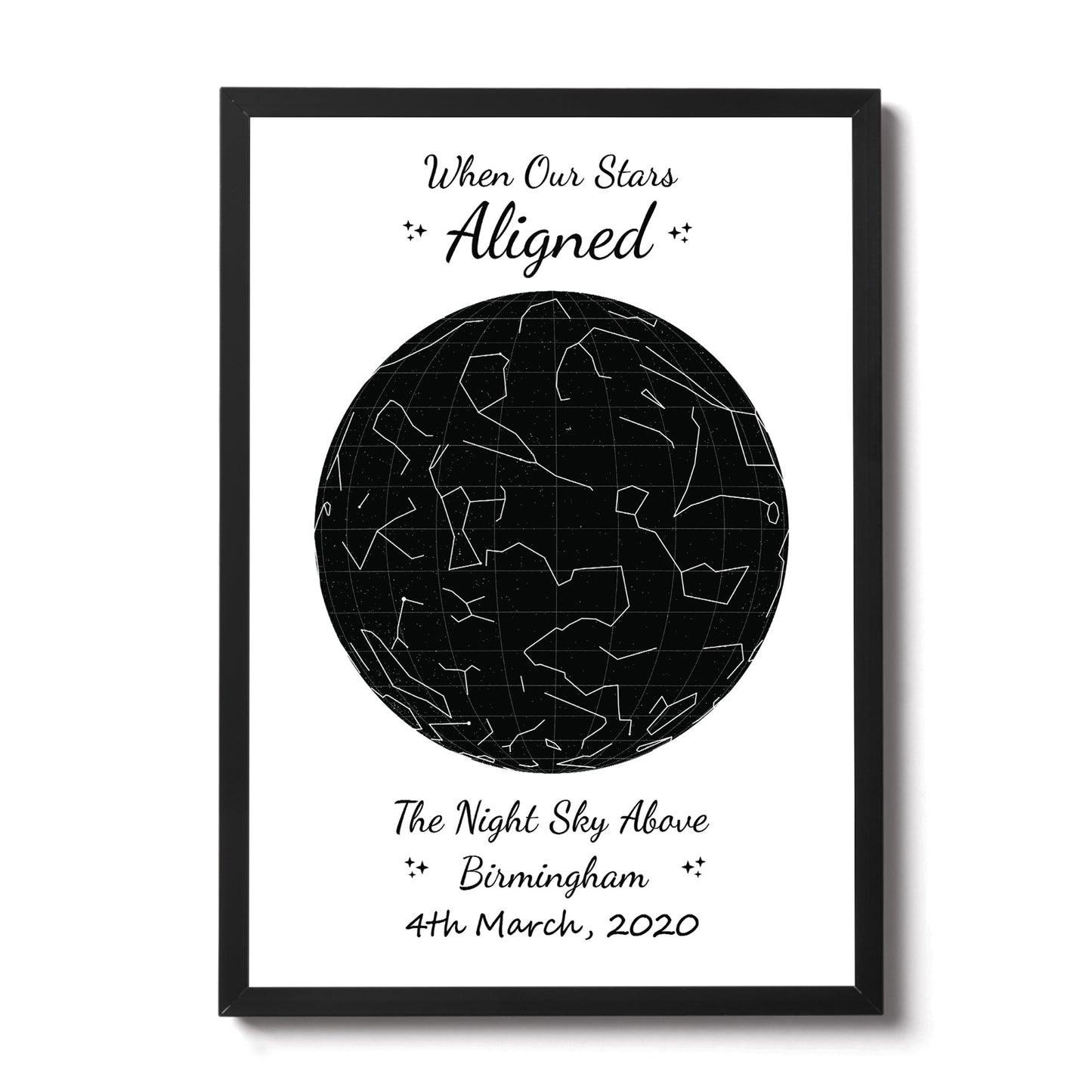 Anniversary Wedding Gift For Husband Wife Framed Star Print Gift