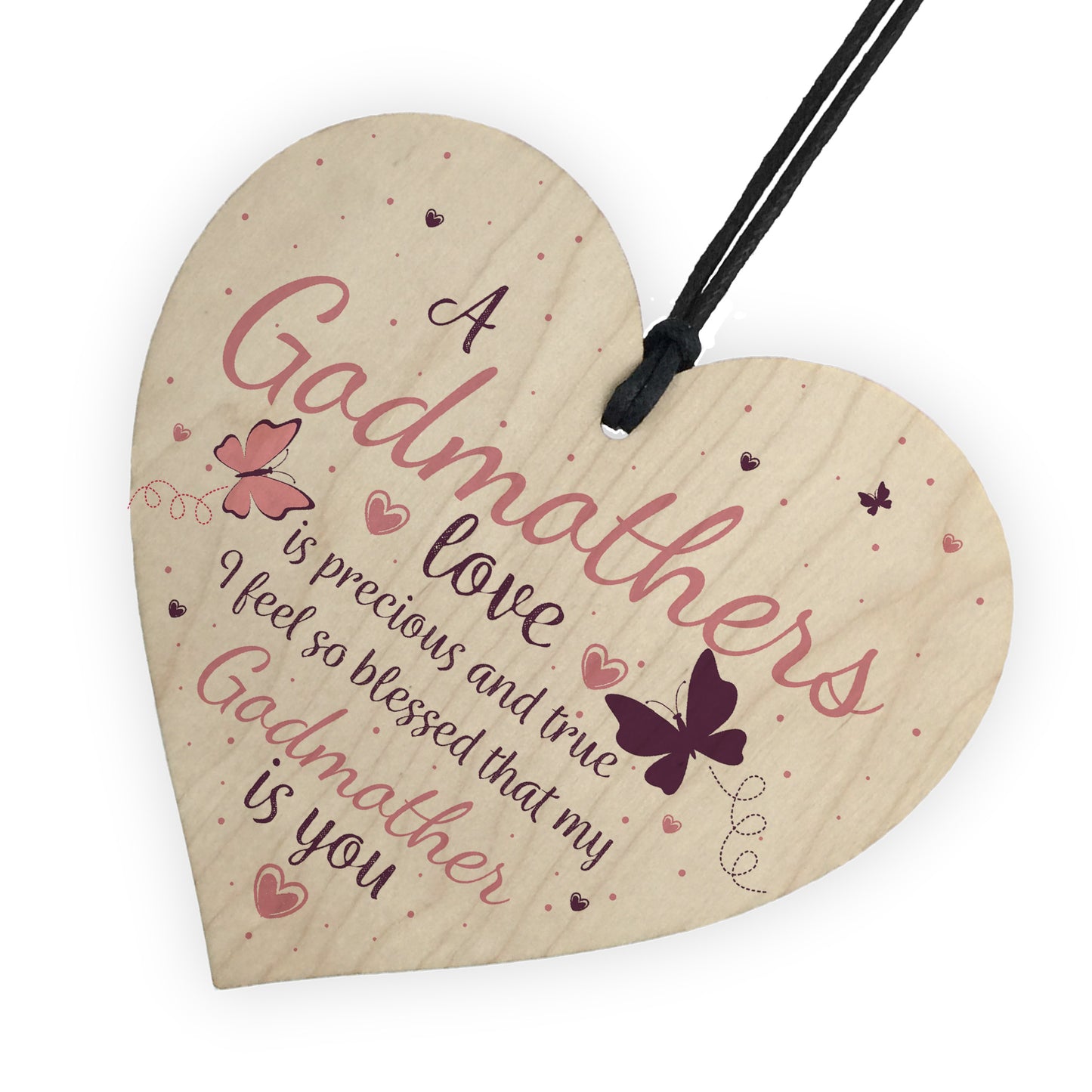 Godmothers Love Heart Plaques Sign Mothers Day Christening