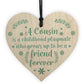 Christmas Gift For Cousin Pack of 4 Wooden Hanging Hearts Cousin