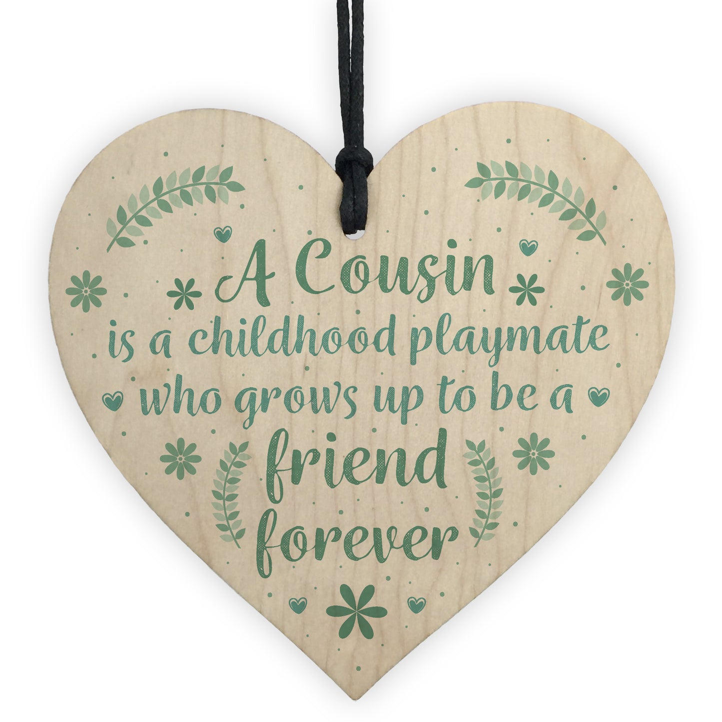 Christmas Gift For Cousin Pack of 4 Wooden Hanging Hearts Cousin