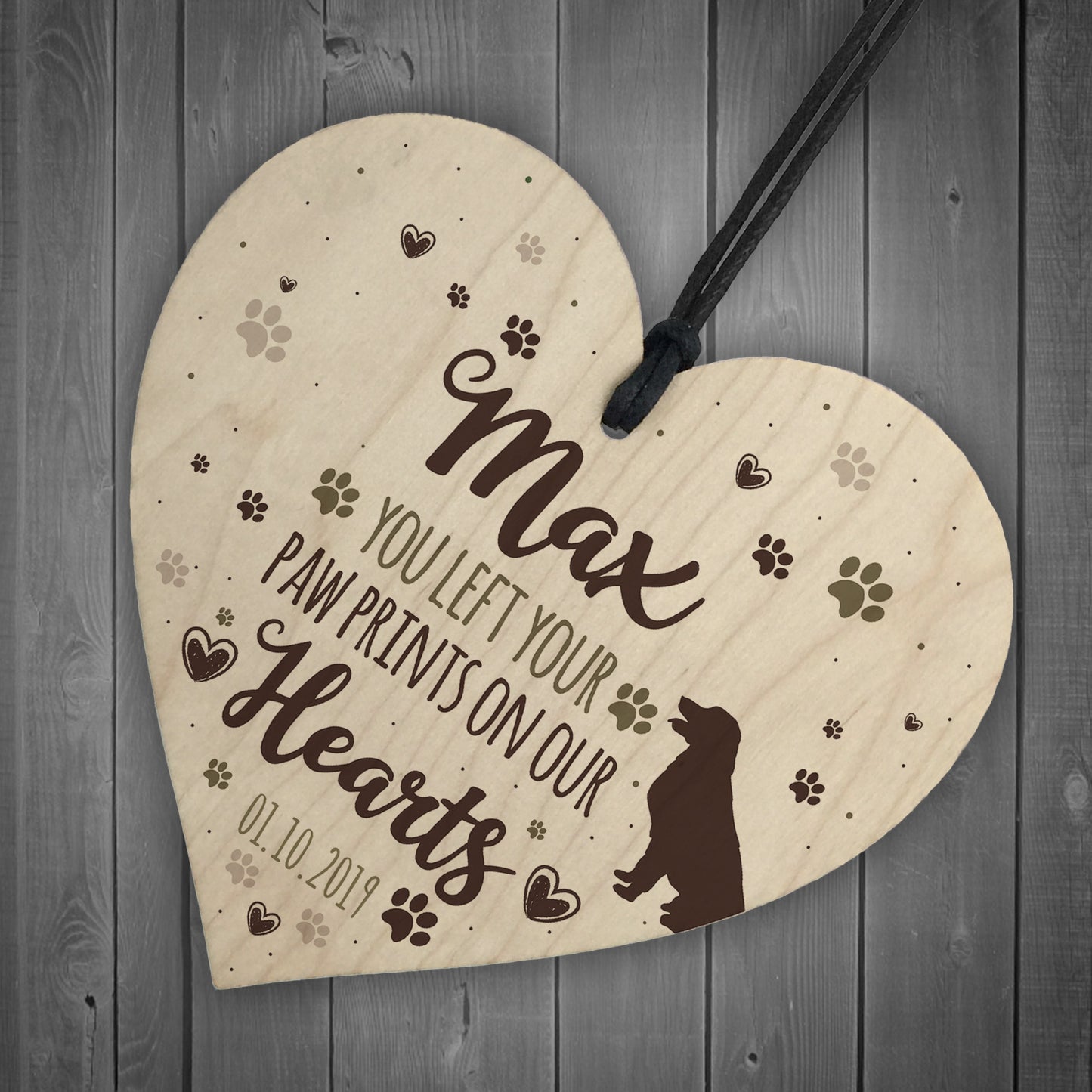 Wood Personalised Dog Sign Pet Memorial Gift Dog Memorial Sign