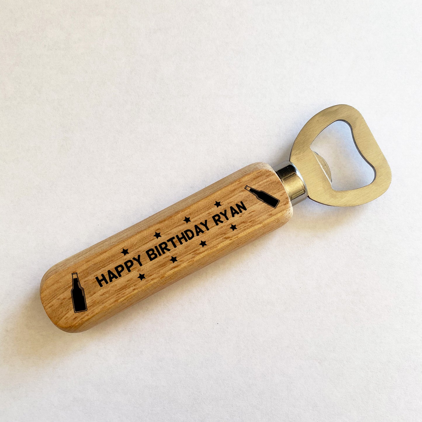 Birthday Gift For Men Novelty Wooden Bottle Opener Personalised