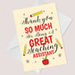 Thank You Card For Teaching Assistant Nursery School Gift