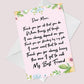 Birthday Mothers Day Card For Mum Poem From Daughter Son