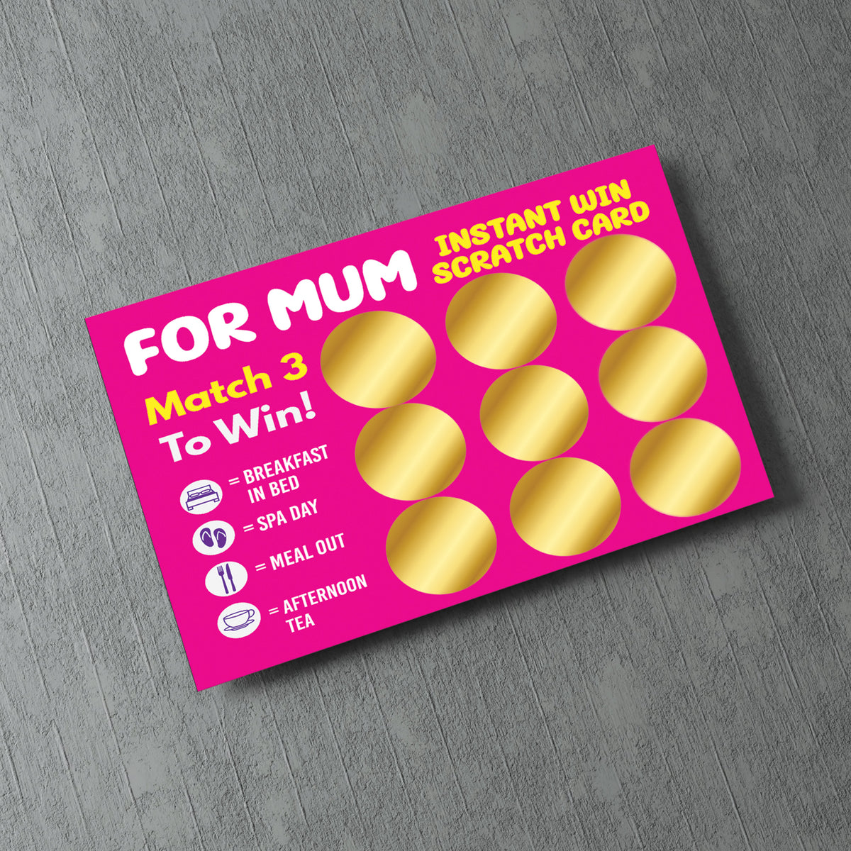 Scratch Card Gift for Mum Mothers Day Birthday Christmas Suprise
